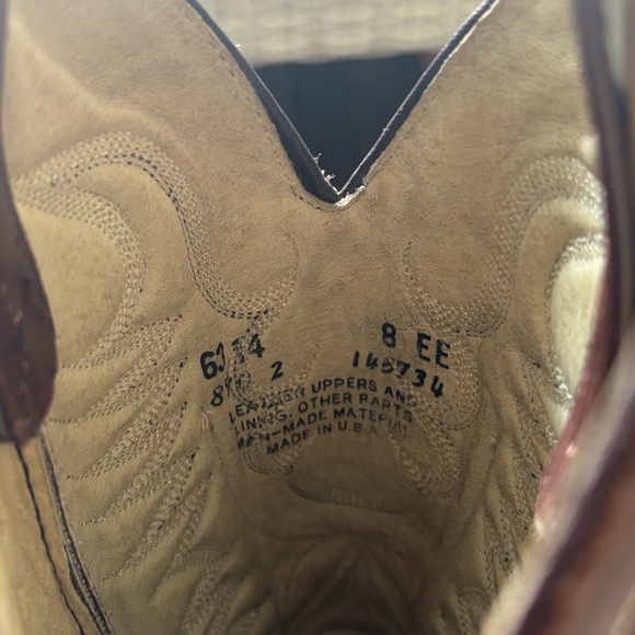 Abilene‎ Genuine Leather Mens Wide Cowboy Boots size 8EE main image 6